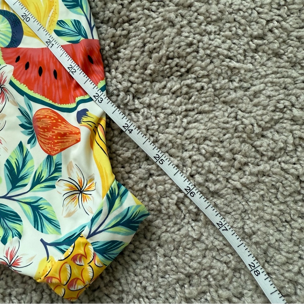 Marine Layer One Piece Bathing Suit Fruit Pattern Yellow Summer Size XL - Picture 4 of 6